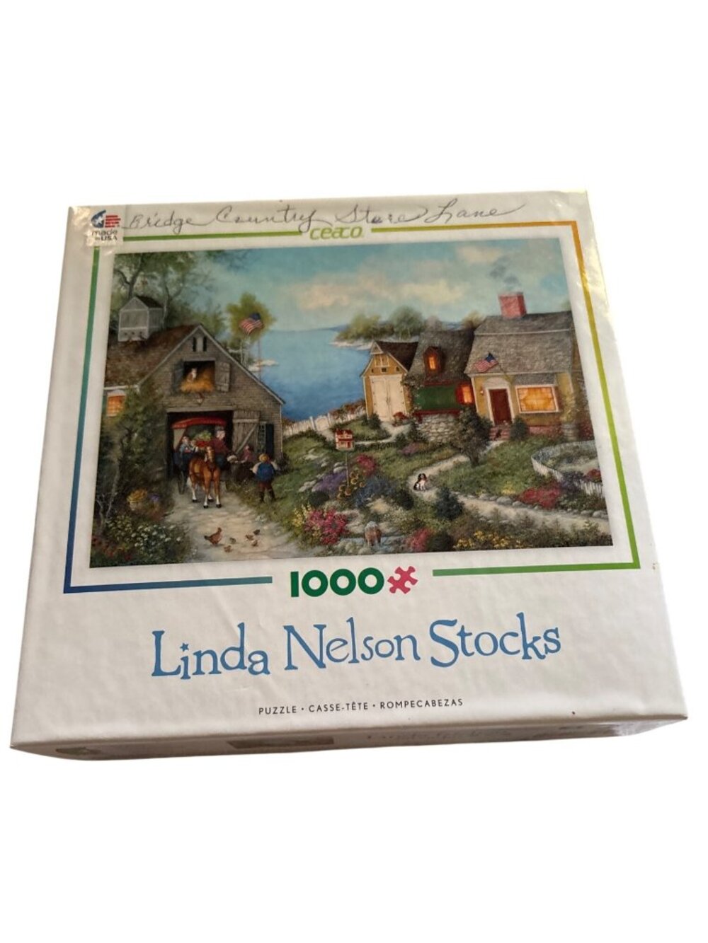 Bridge Country Store Lane Scene Linda Nelson Stocks 1000-Piece Jigsaw Puzzle